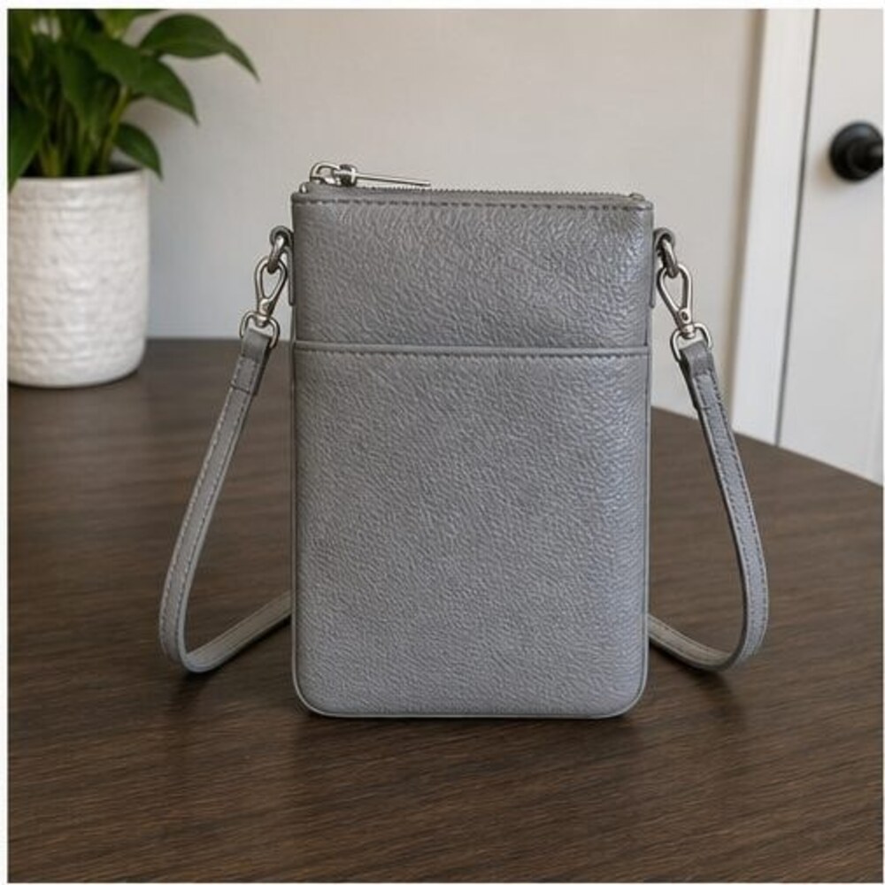 Charcoal Quilted Crossbody Bag